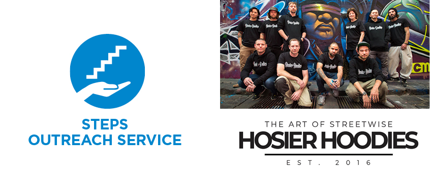 Steps and Hossier Hoodies Logo