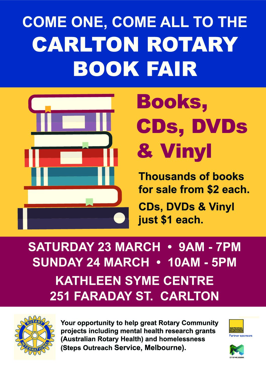 Carlton Book Fair Flier 2019 Sample Image